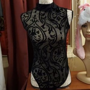 1 new  medium mock neck halter style bodysuit snap